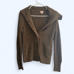 Mossimo Supply Co. Brown Chunky Knit Hooded Cardigan